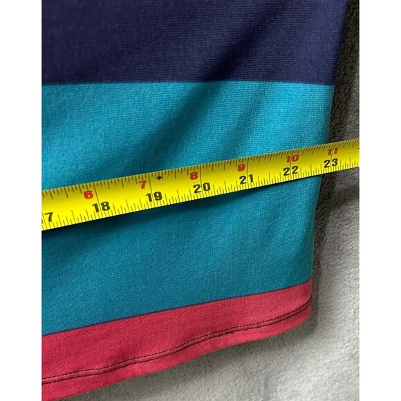 Green Envelope Women’s Medium Color Block Stripes Maxi Dress Racer Back Beach - Picture 10 of 10